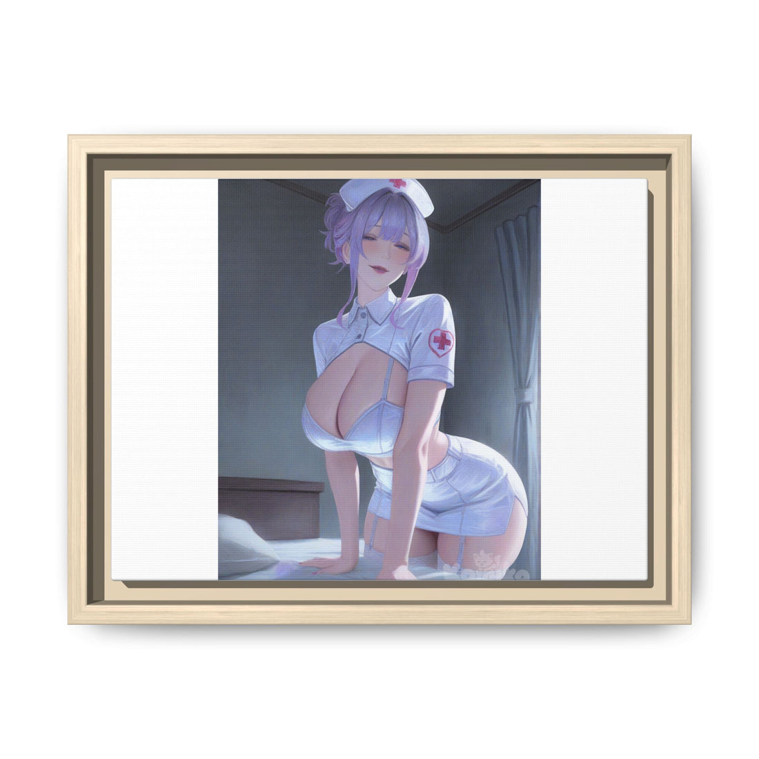 Sexy Anime Nurse Matte Canvas Print (Framed)
