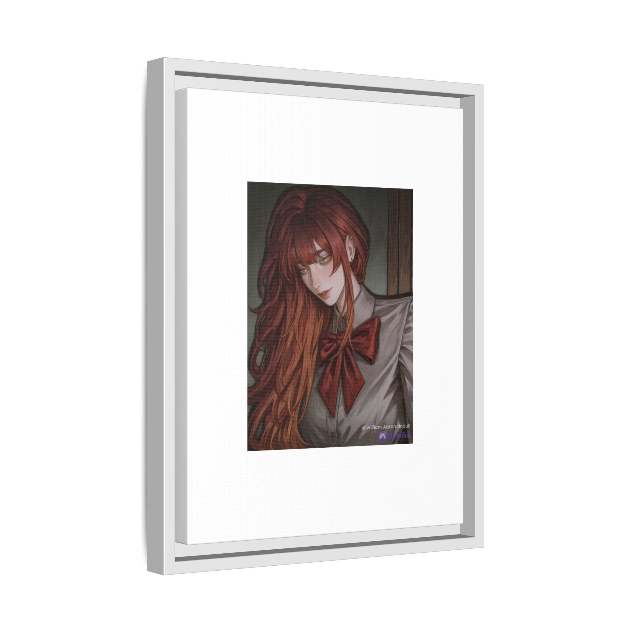 Framed Matte Canvas Print — Gothic Redhead Portrait
