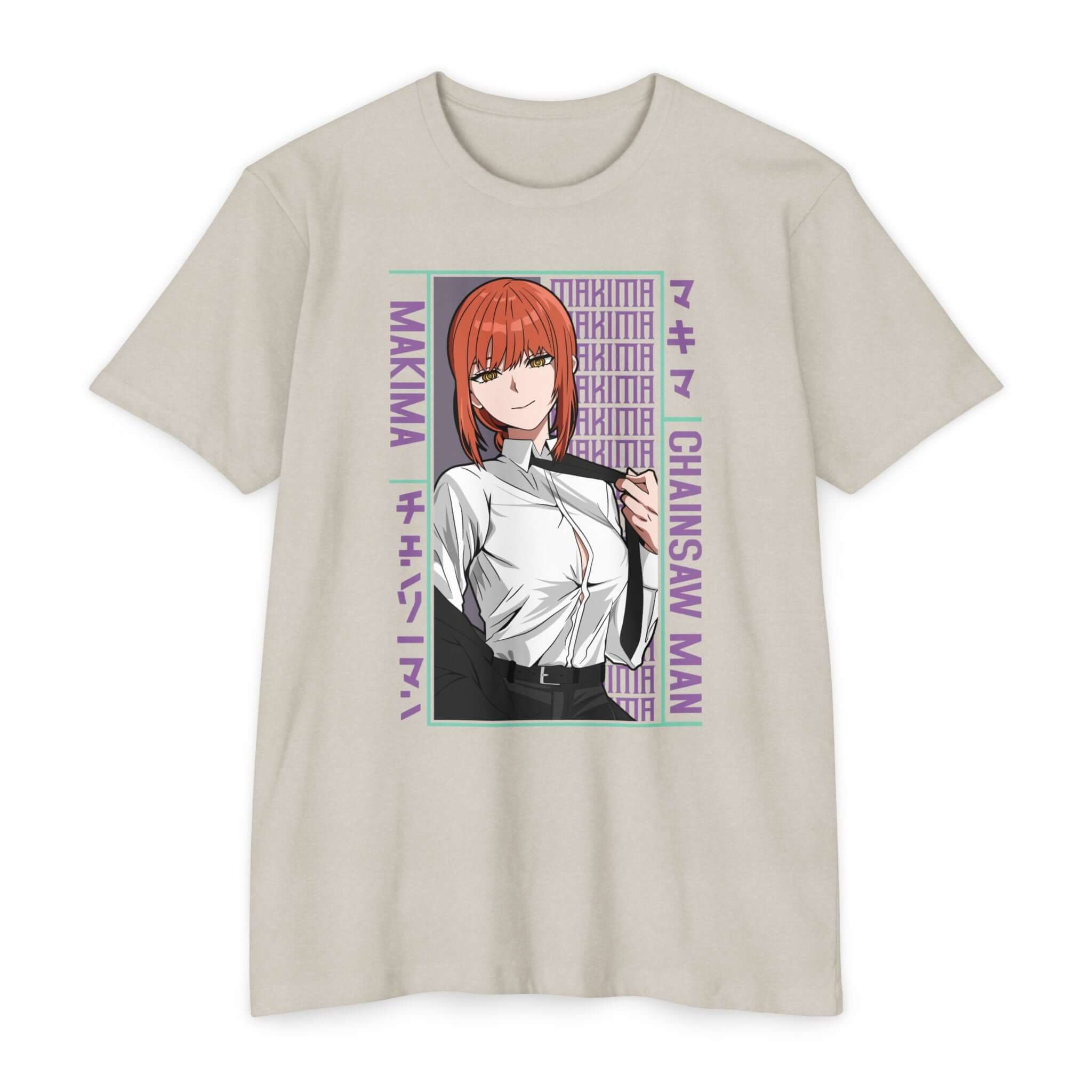 Makima Chainsaw Man Anime Graphic T-Shirt — Japanese Text Design