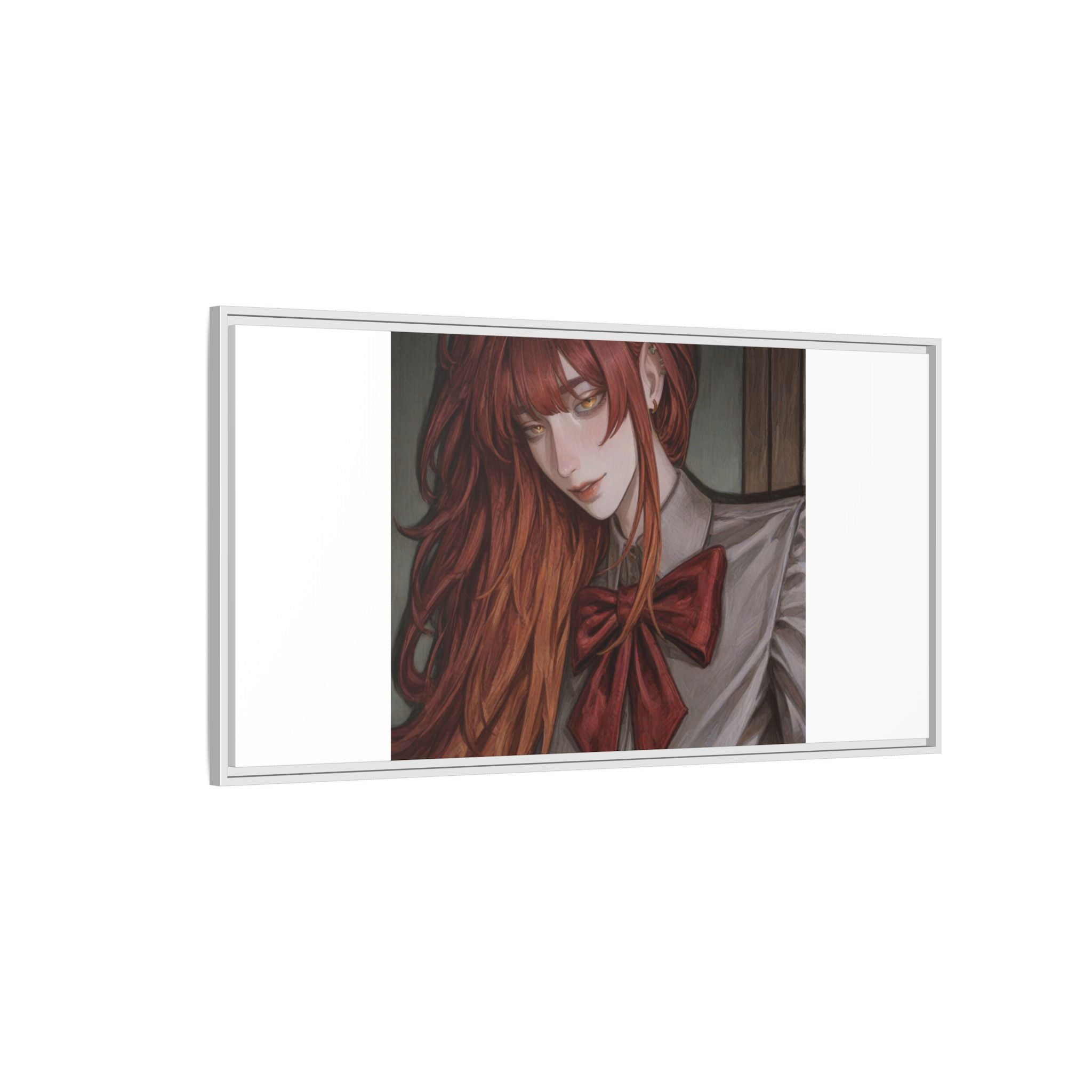 Framed Matte Canvas Print — Gothic Redhead Portrait