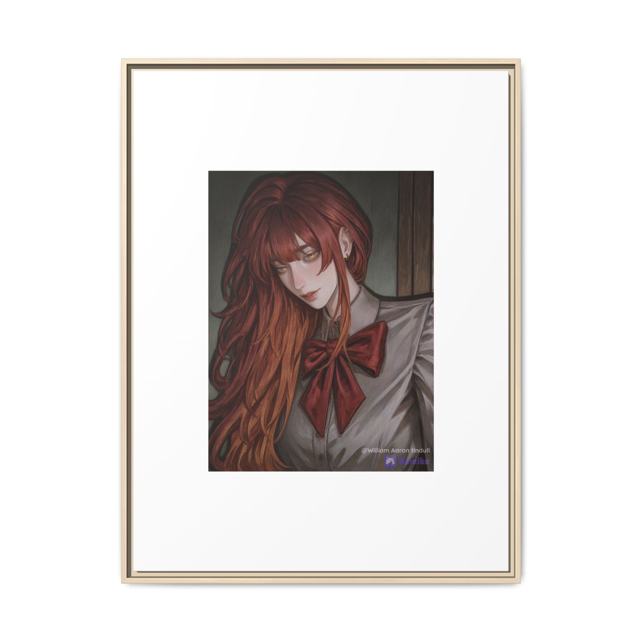 Framed Matte Canvas Print — Gothic Redhead Portrait