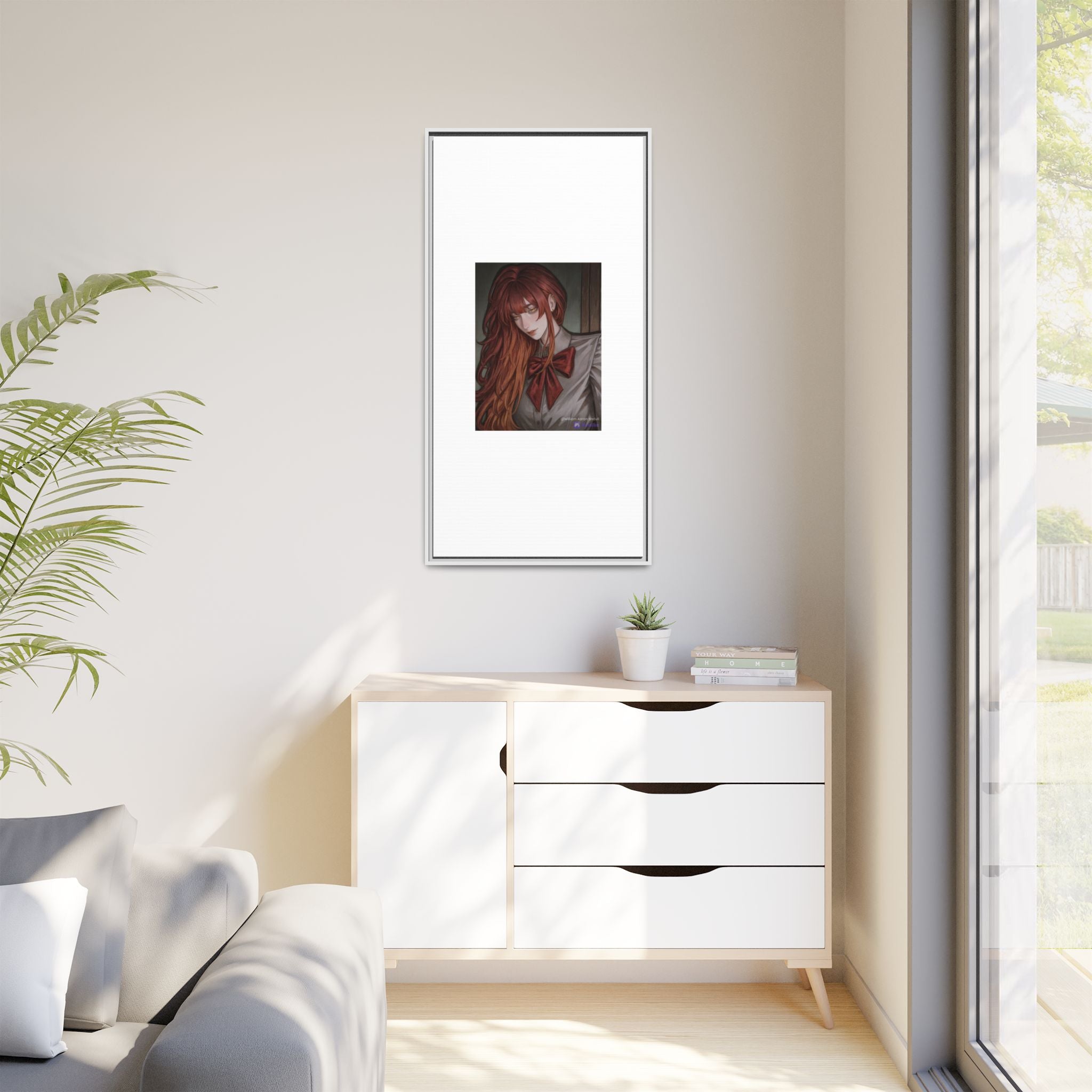 Framed Matte Canvas Print — Gothic Redhead Portrait
