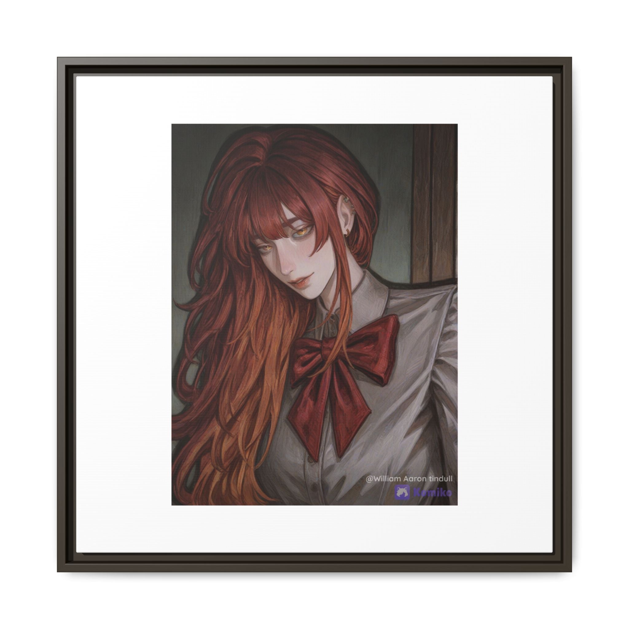 Framed Matte Canvas Print — Gothic Redhead Portrait