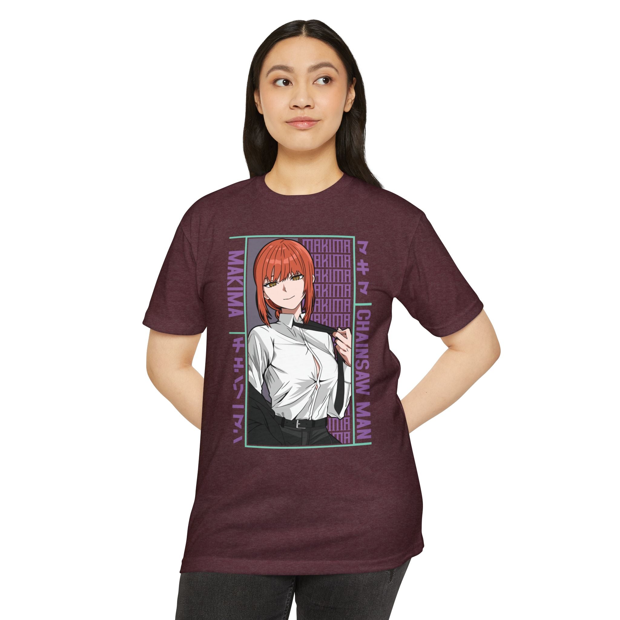 Makima Chainsaw Man Anime Graphic T-Shirt — Japanese Text Design