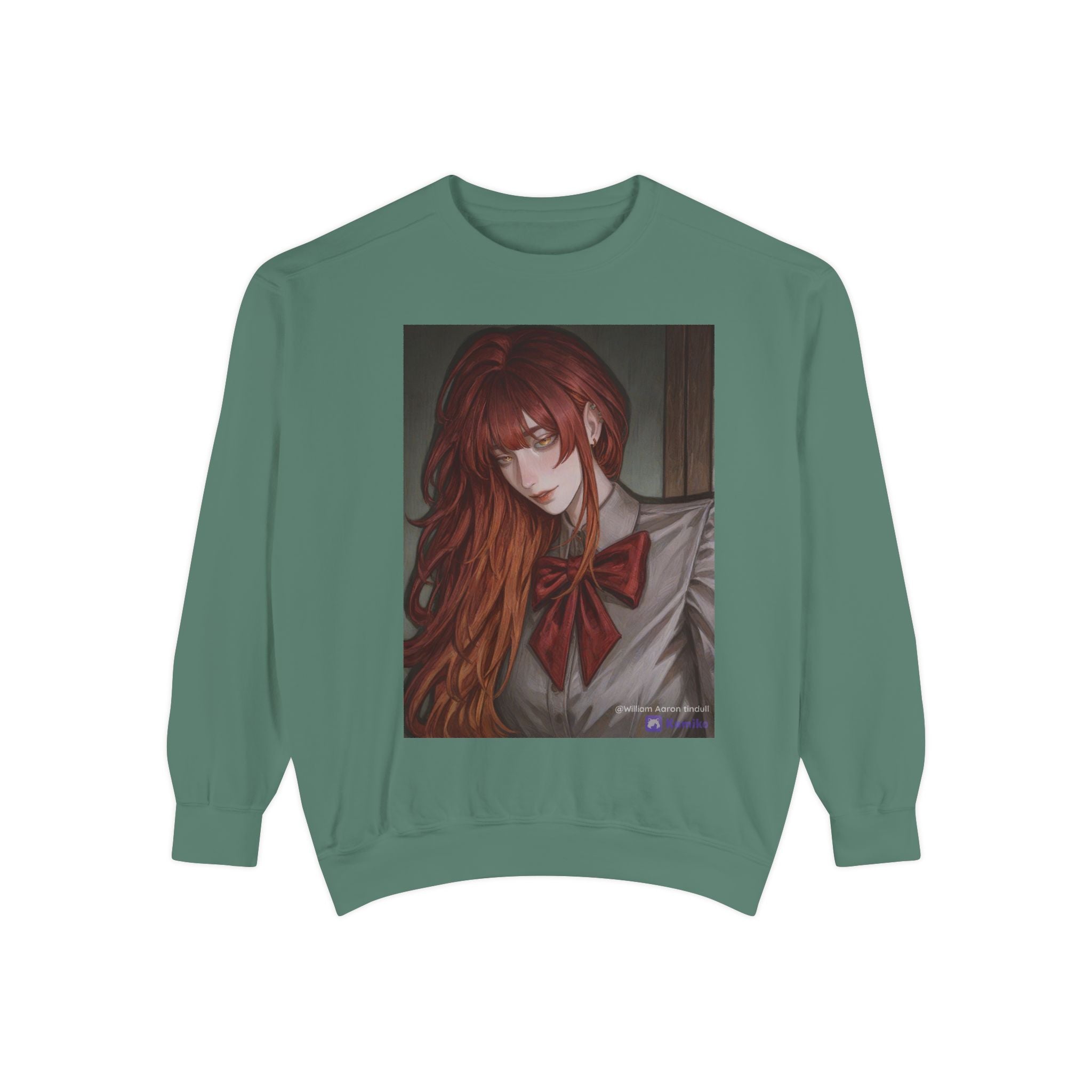 Anime Red-Headed Girl Sweatshirt — Gothic Schoolgirl Art Pullover
