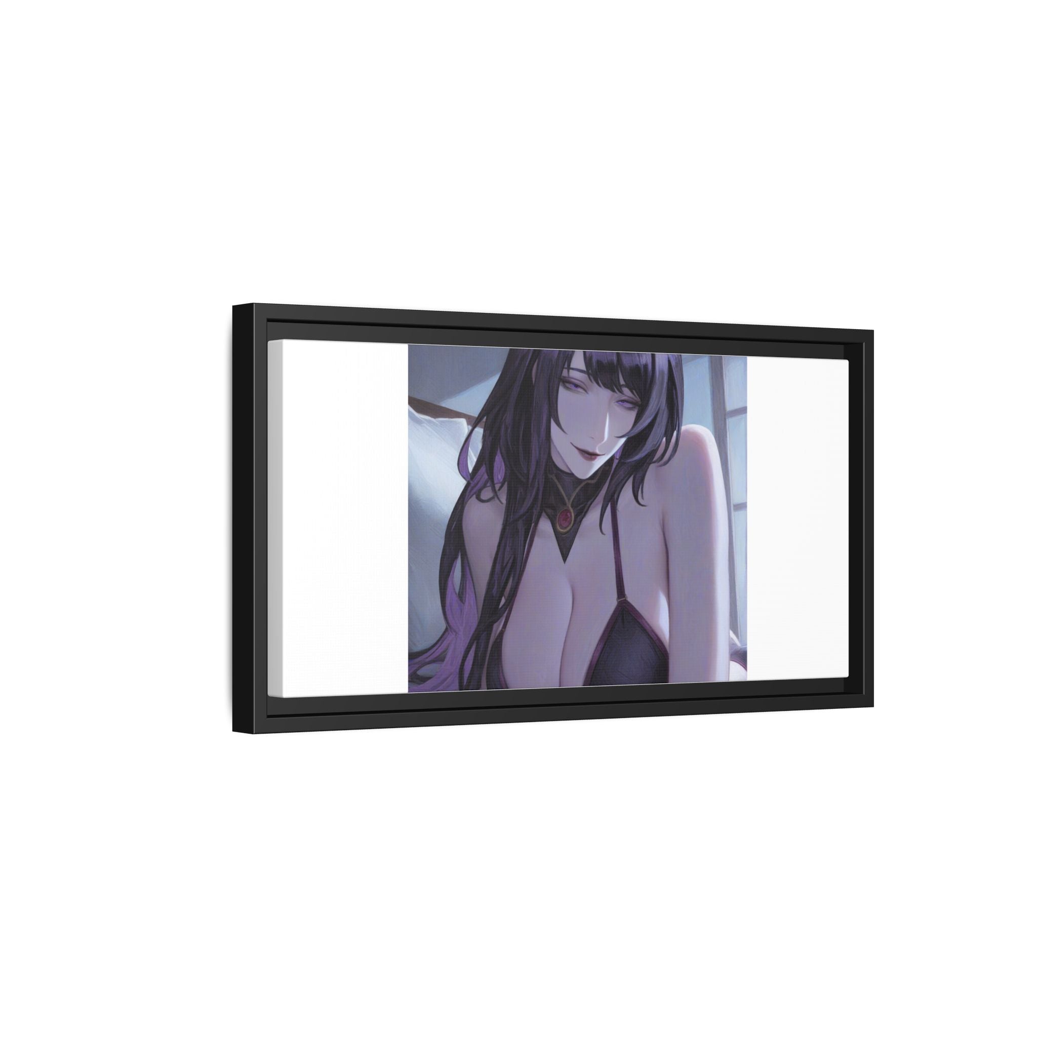 Framed Matte Canvas Print — Moody Anime Woman Portrait