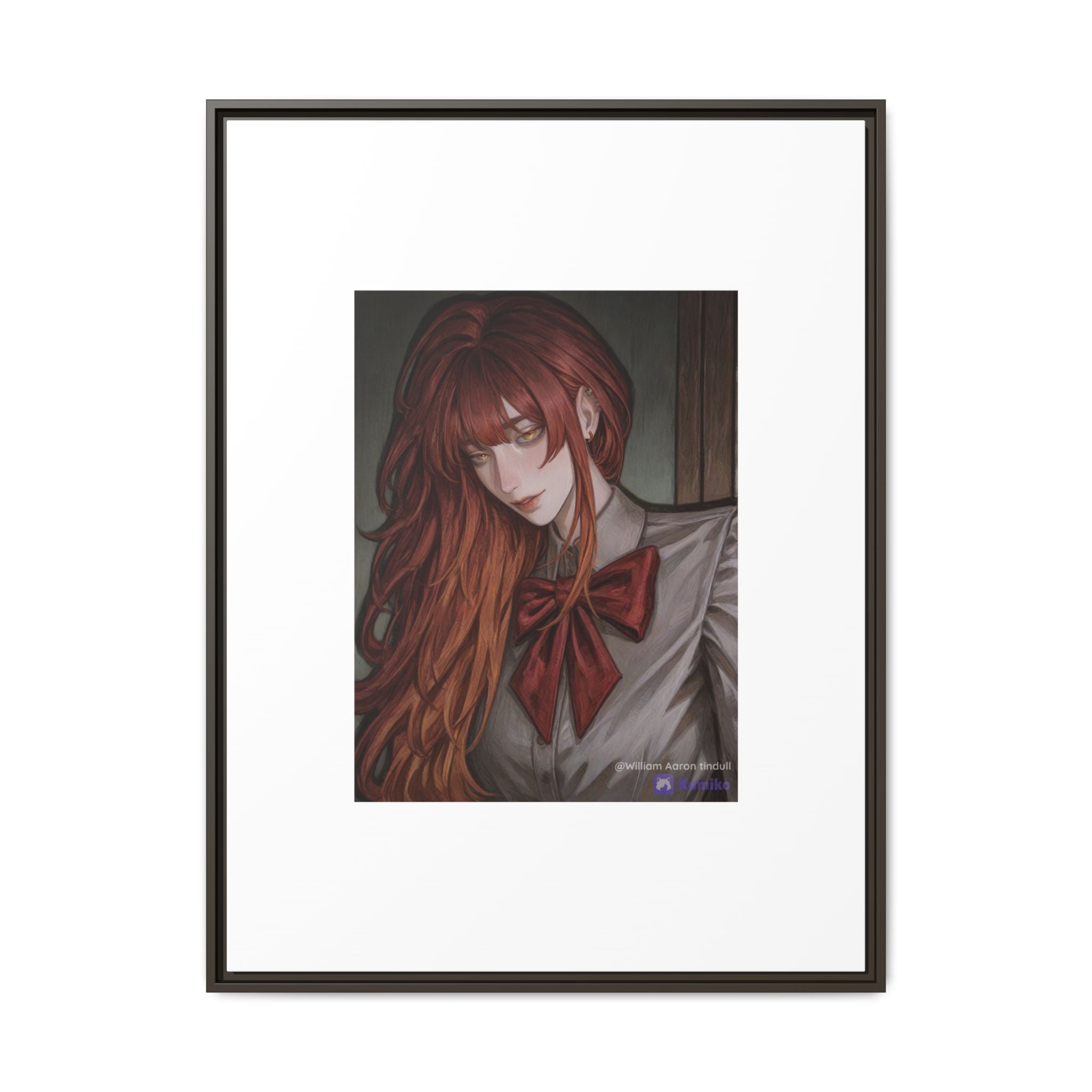 Framed Matte Canvas Print — Gothic Redhead Portrait