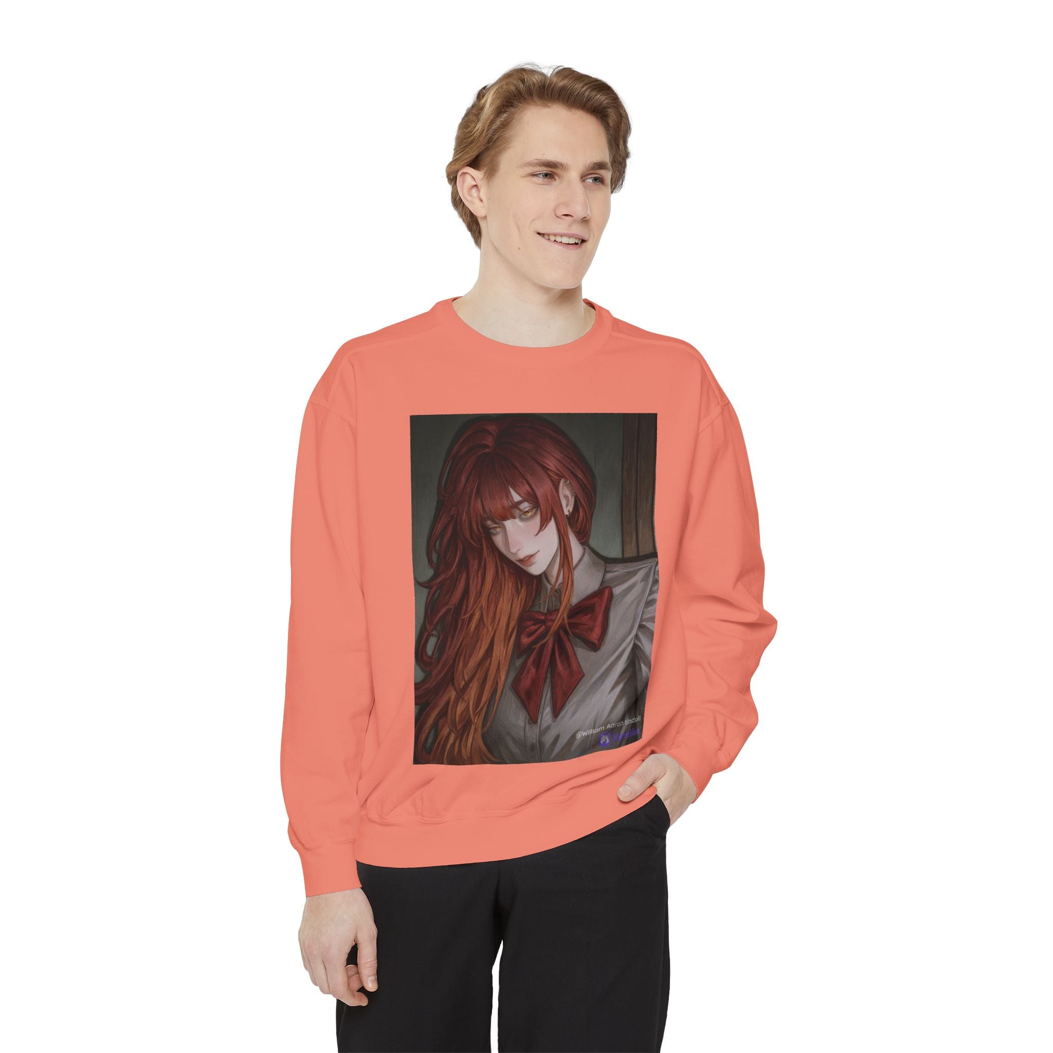 Anime Red-Headed Girl Sweatshirt — Gothic Schoolgirl Art Pullover