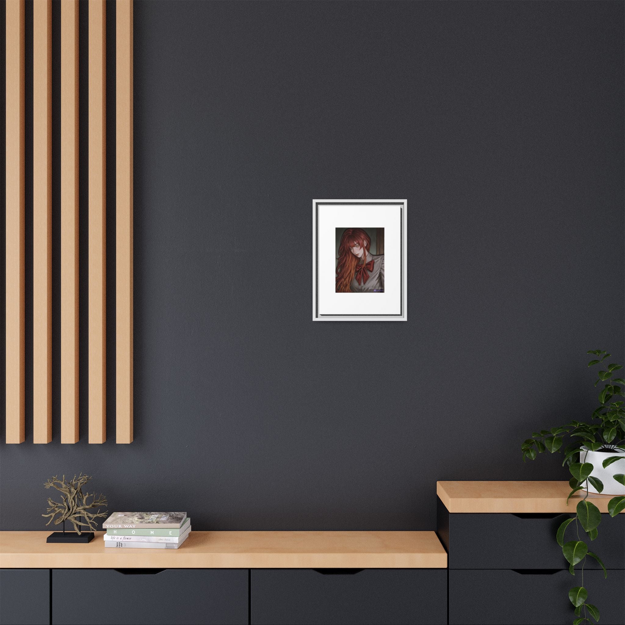 Framed Matte Canvas Print — Gothic Redhead Portrait