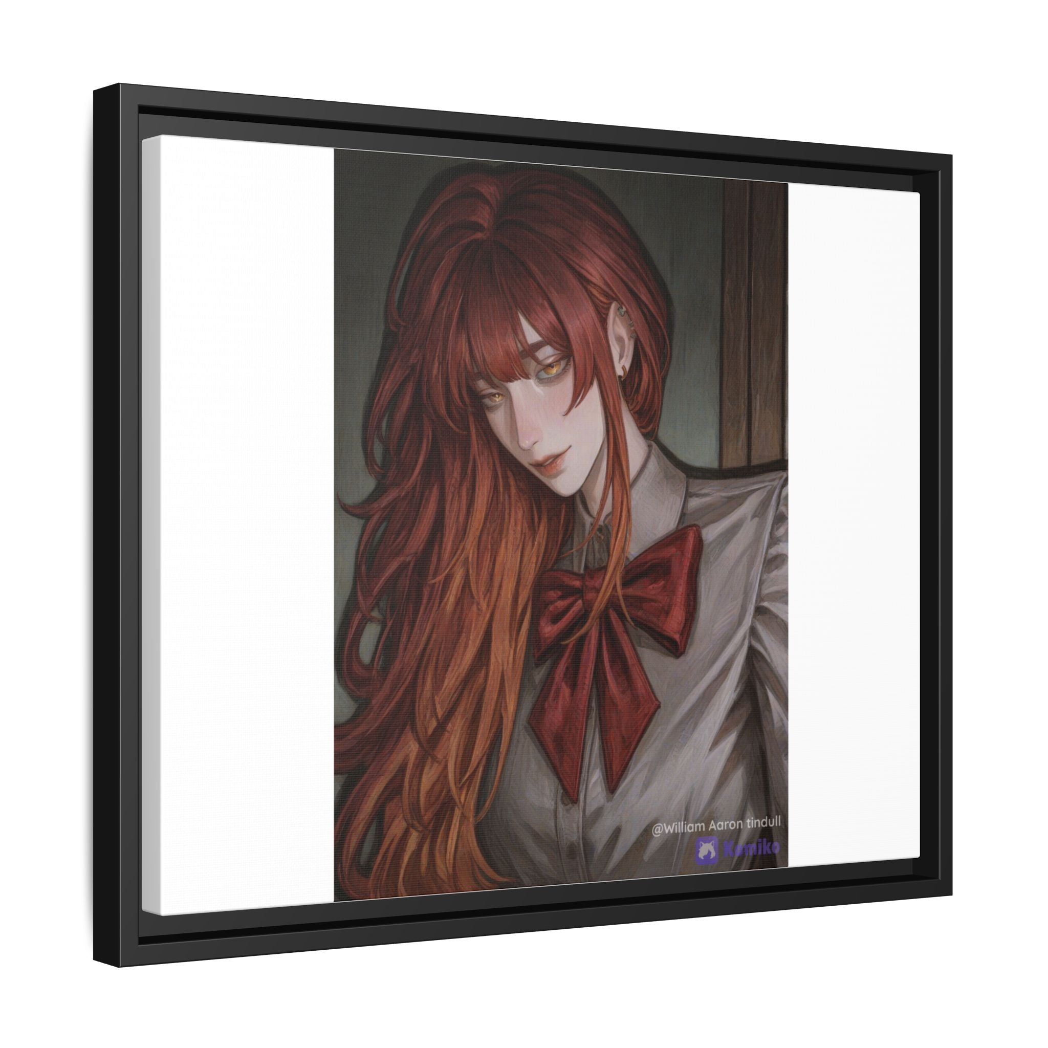 Framed Matte Canvas Print — Gothic Redhead Portrait