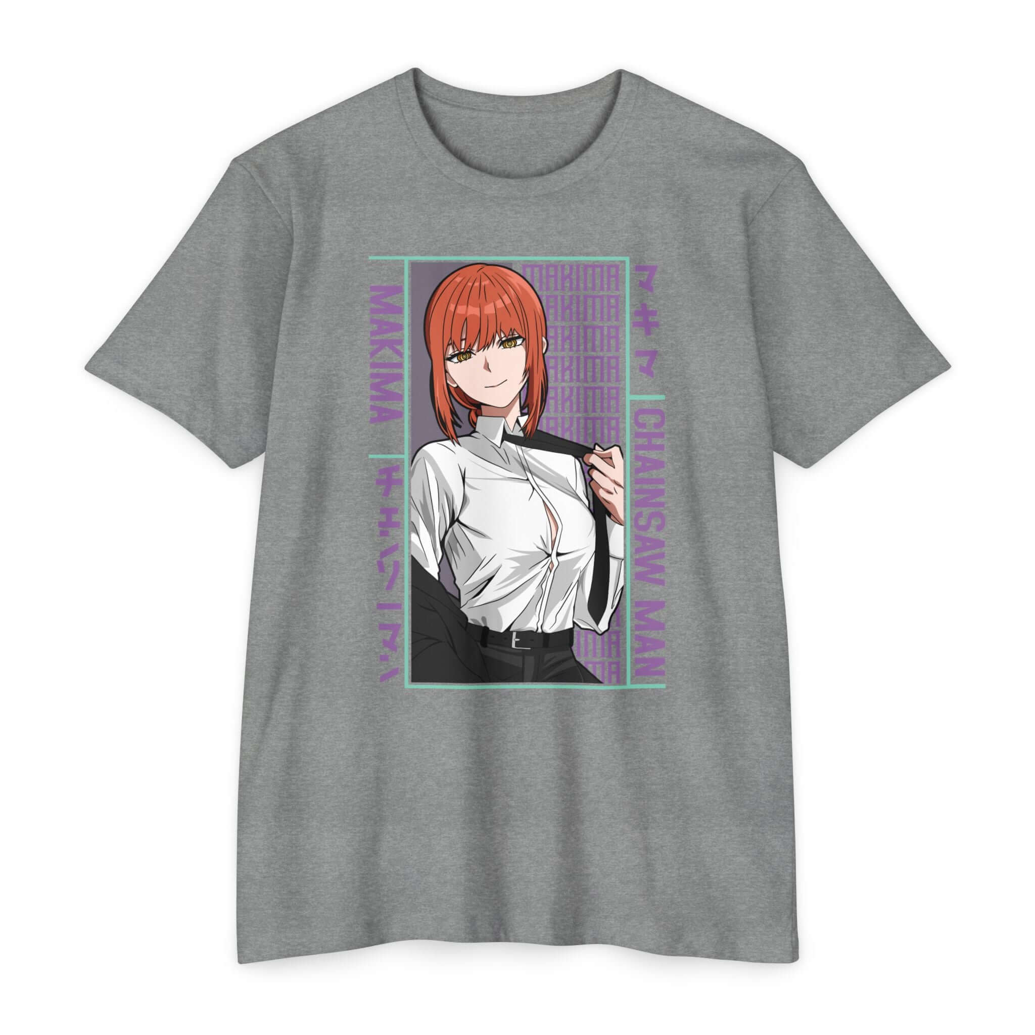 Makima Chainsaw Man Anime Graphic T-Shirt — Japanese Text Design
