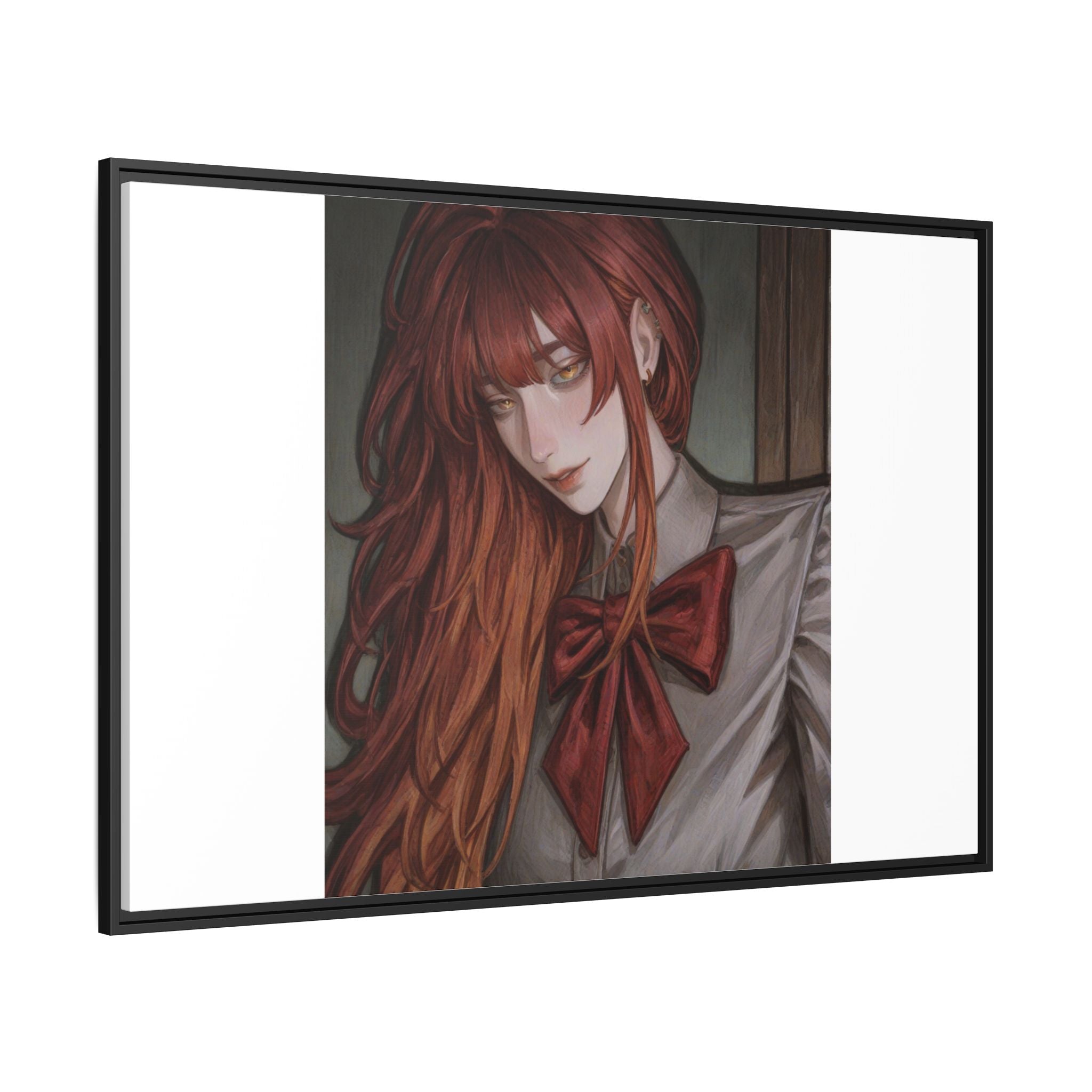Framed Matte Canvas Print — Gothic Redhead Portrait