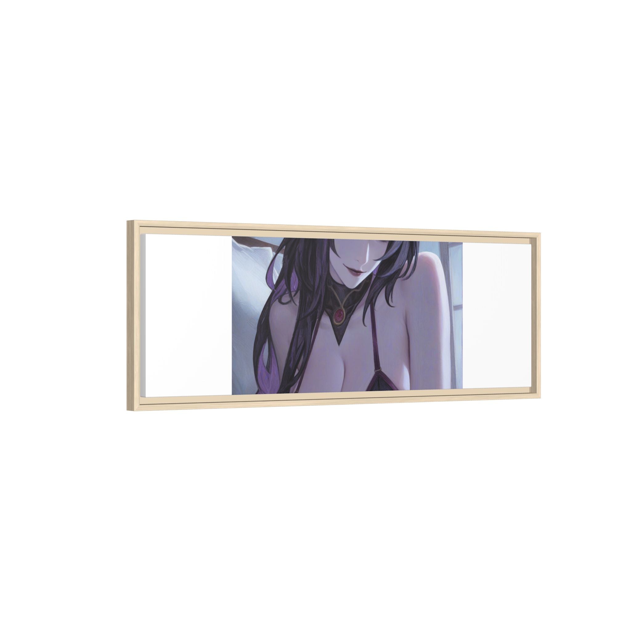 Framed Matte Canvas Print — Moody Anime Woman Portrait