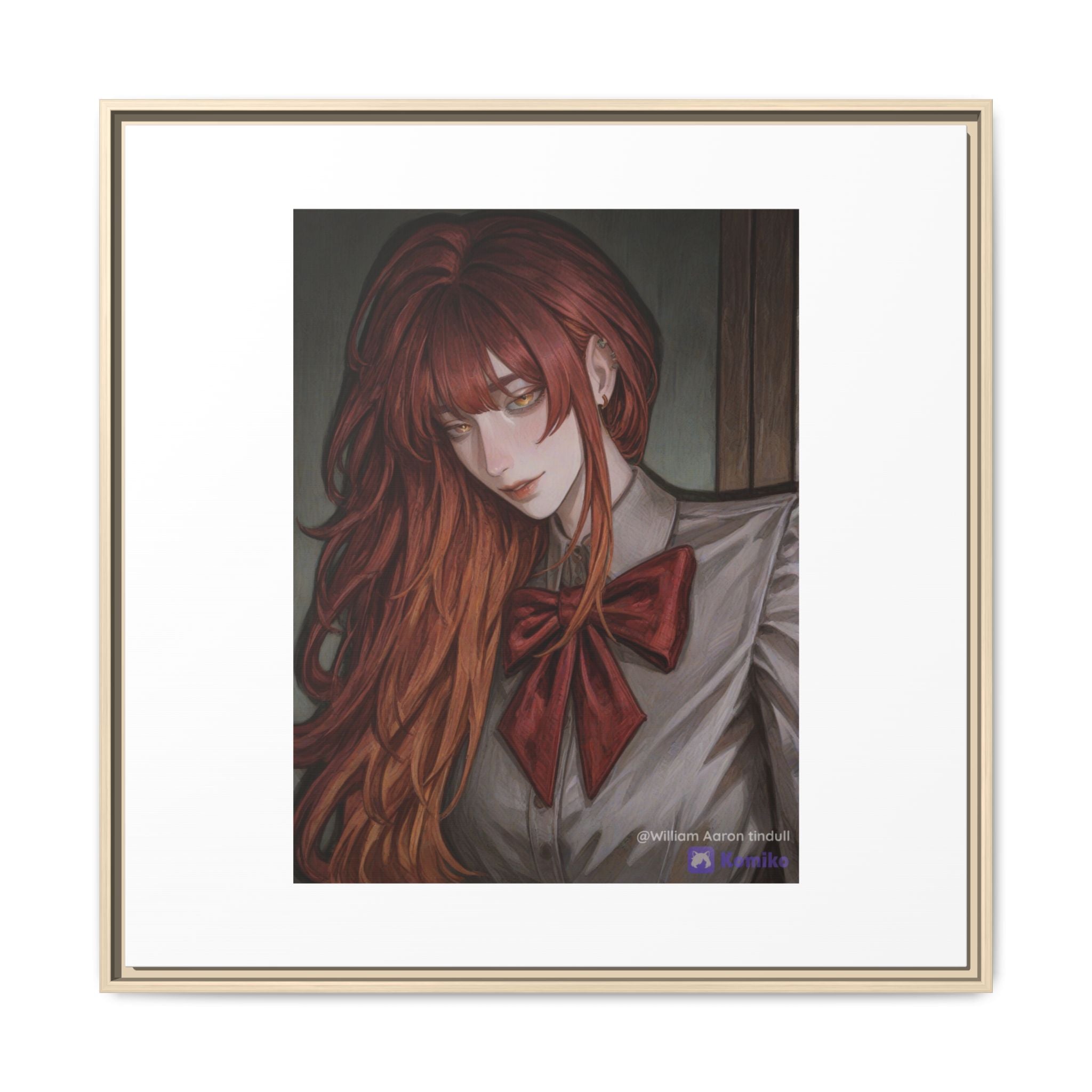 Framed Matte Canvas Print — Gothic Redhead Portrait