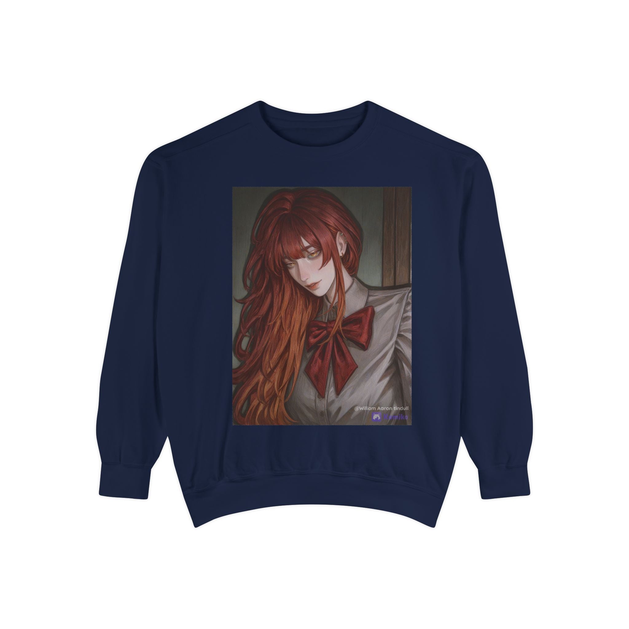 Anime Red-Headed Girl Sweatshirt — Gothic Schoolgirl Art Pullover
