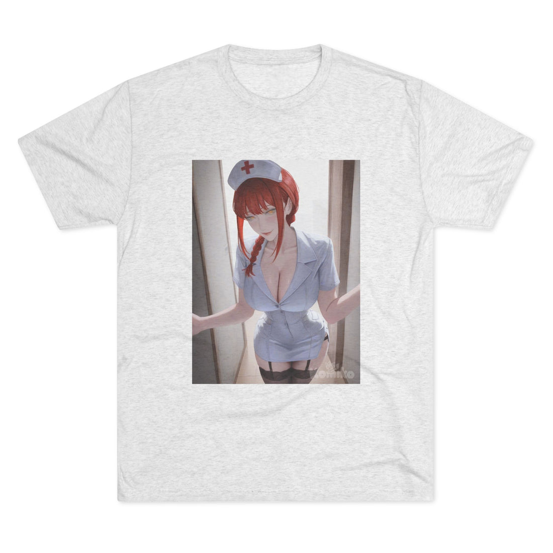 Sexy Anime Nurse T-Shirt — Cute Redhead Nurse Illustration Tee
