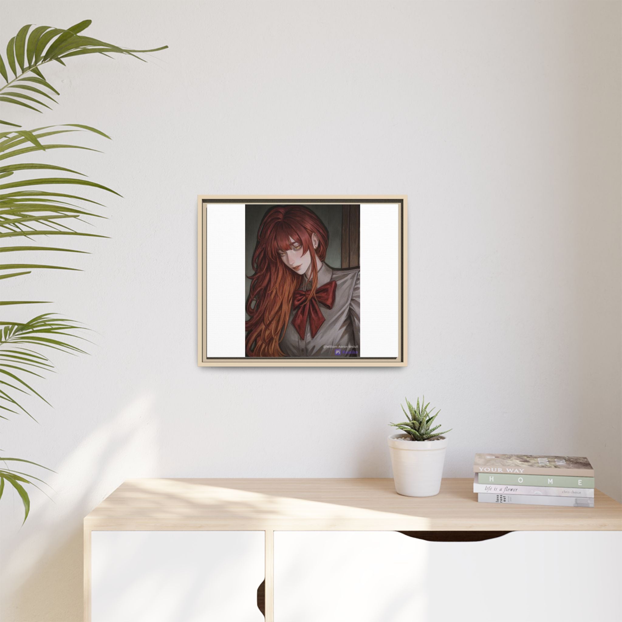 Framed Matte Canvas Print — Gothic Redhead Portrait