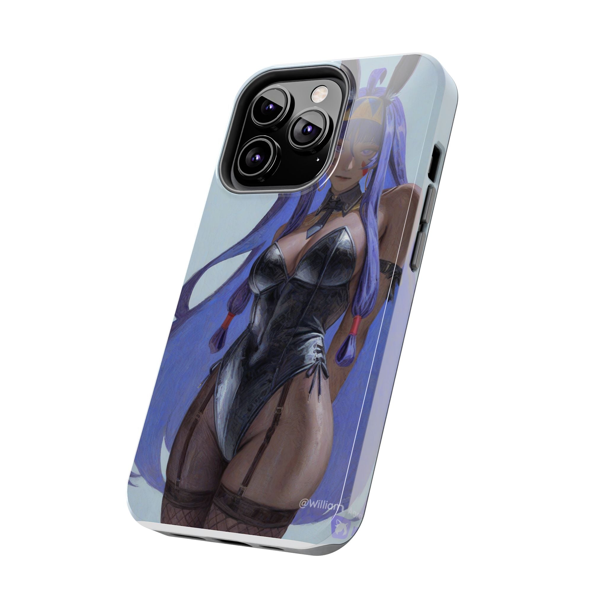 Bunny Girl Tough Phone Case — Anime Purple-Haired Character Protective Cover