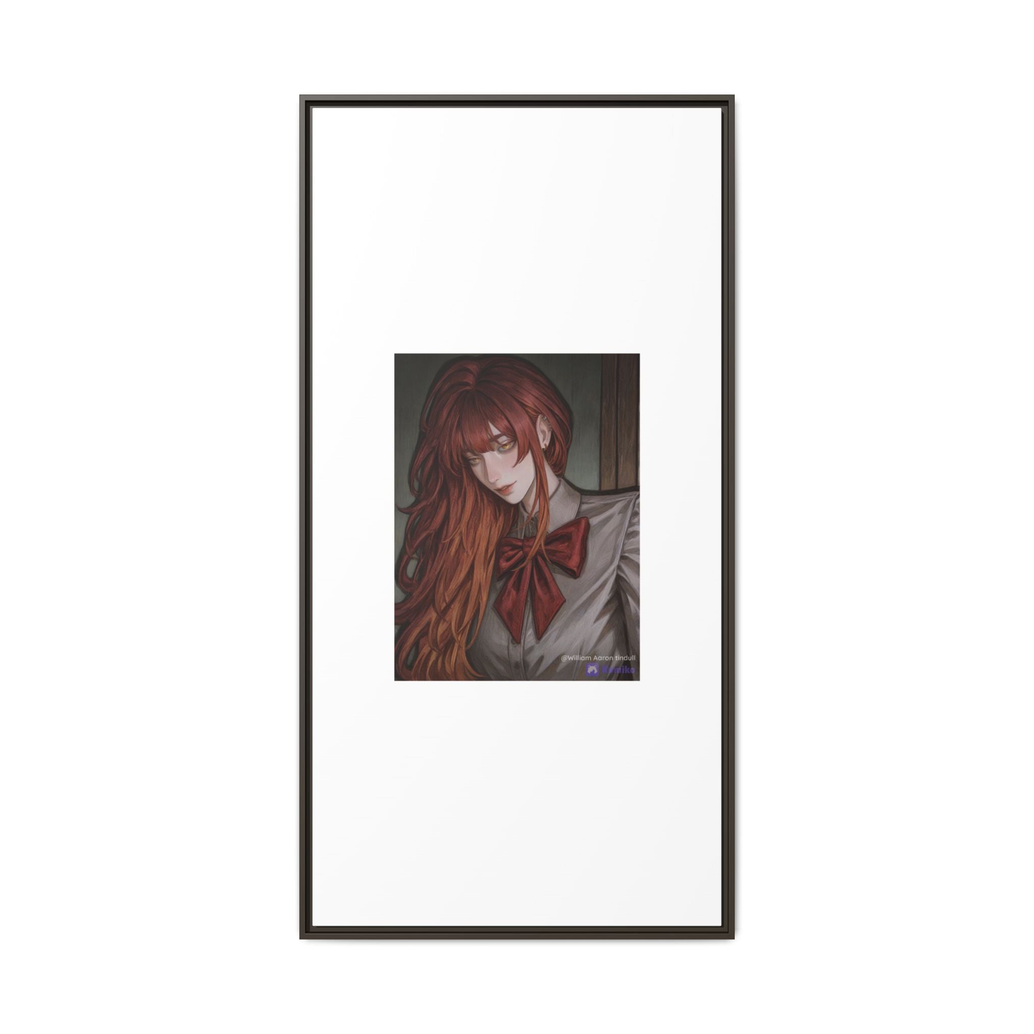 Framed Matte Canvas Print — Gothic Redhead Portrait