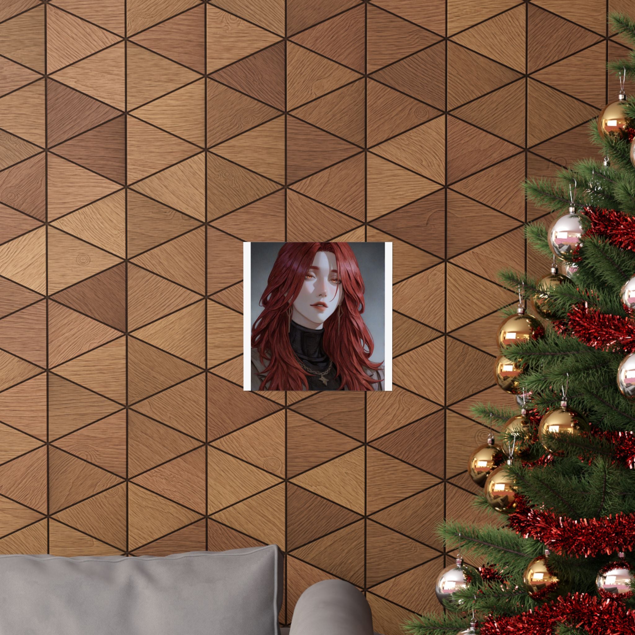 Red-Haired Muse Matte Vertical Poster — Moody Portrait Art Print
