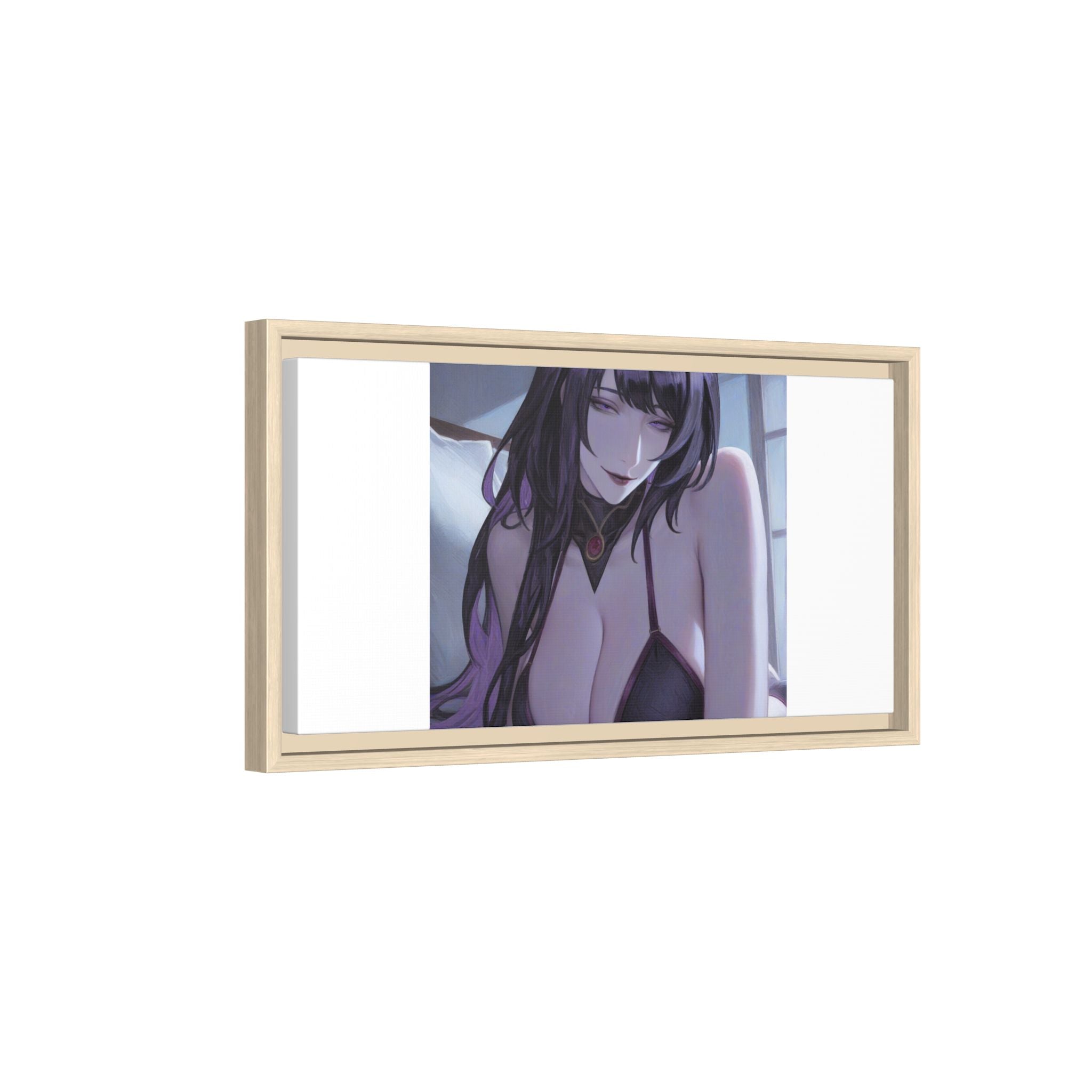 Framed Matte Canvas Print — Moody Anime Woman Portrait