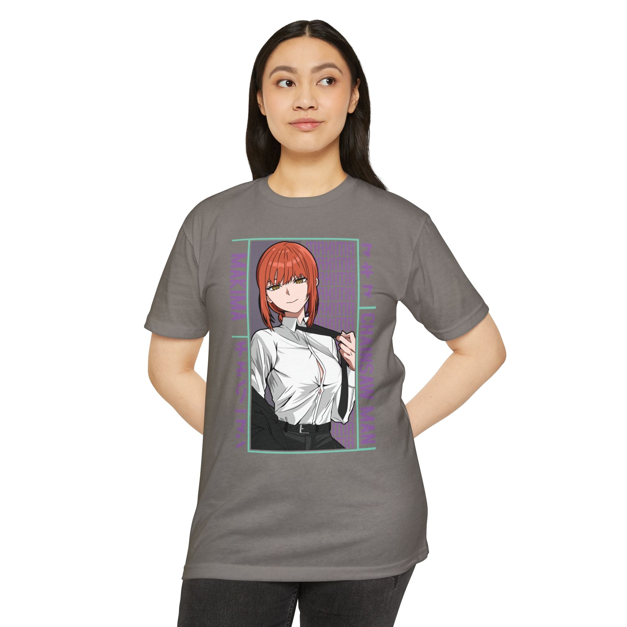 Makima Chainsaw Man Anime Graphic T-Shirt — Japanese Text Design