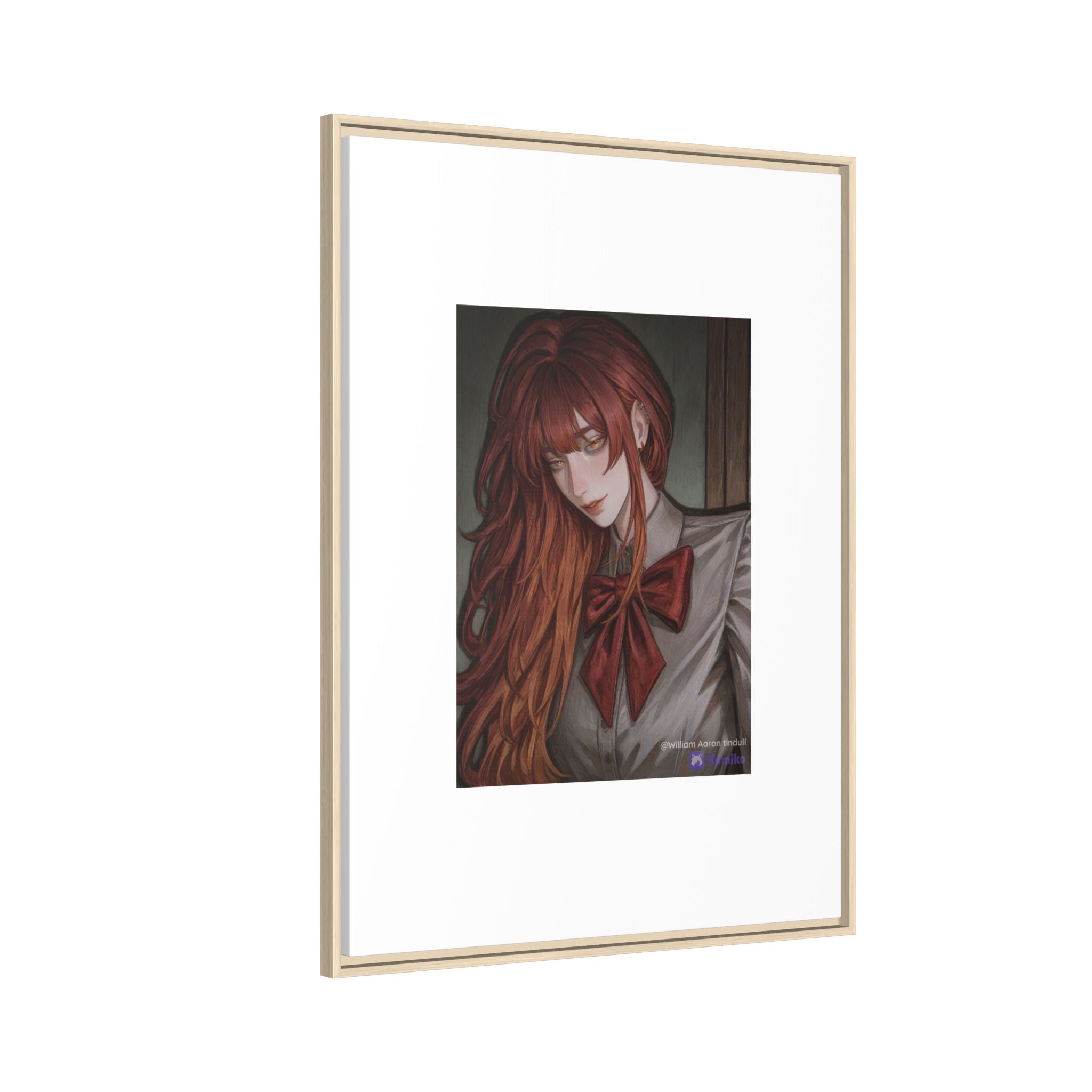 Framed Matte Canvas Print — Gothic Redhead Portrait