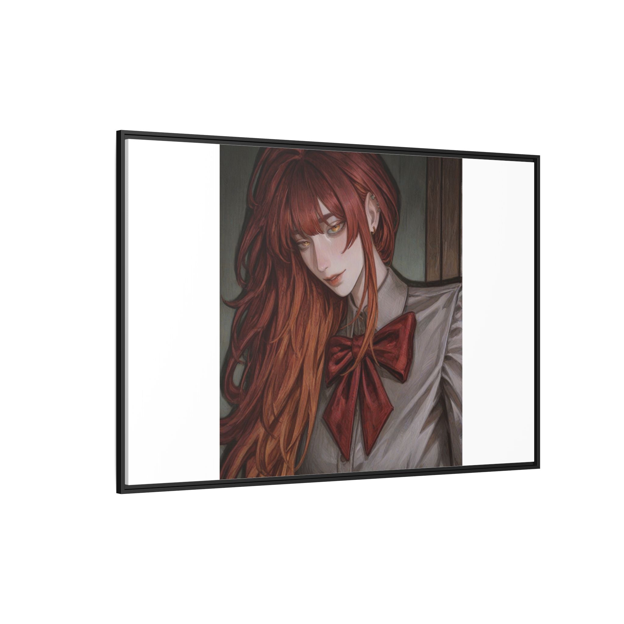 Framed Matte Canvas Print — Gothic Redhead Portrait