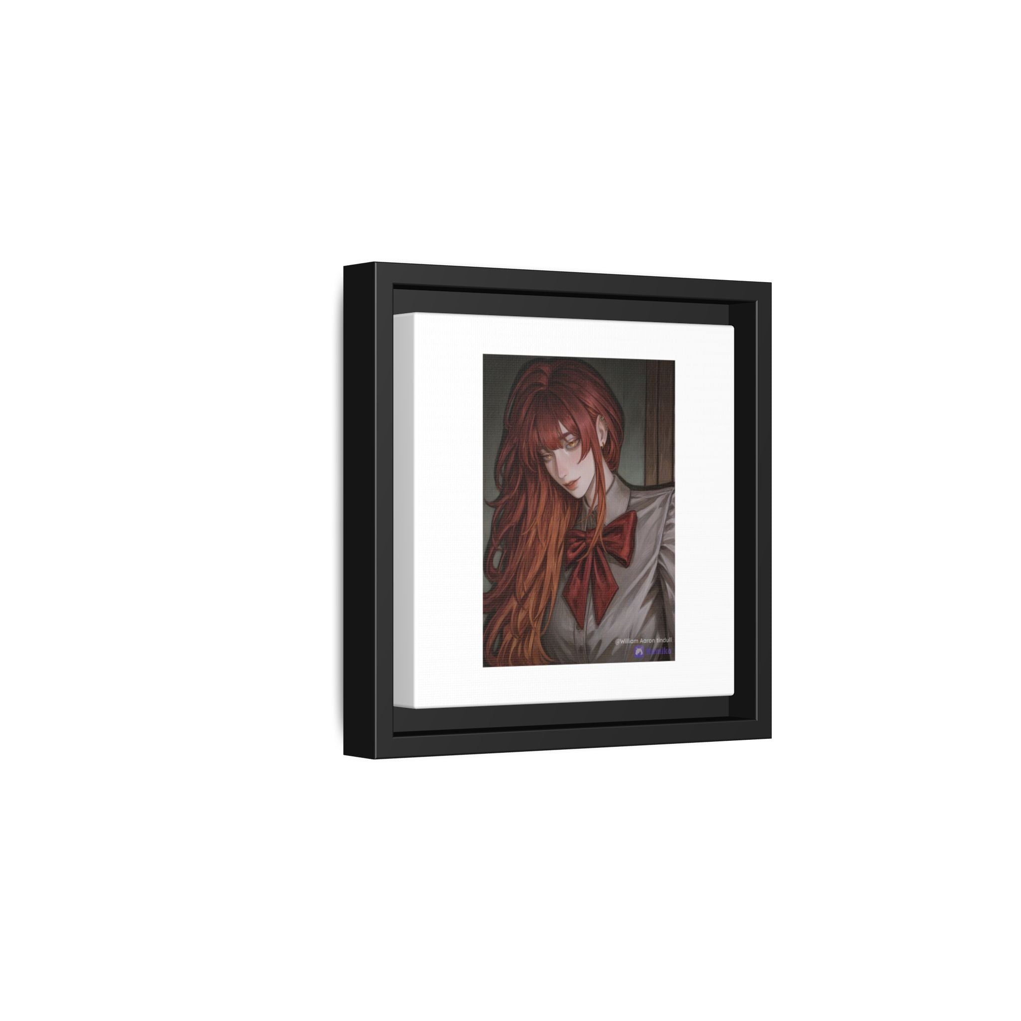 Framed Matte Canvas Print — Gothic Redhead Portrait