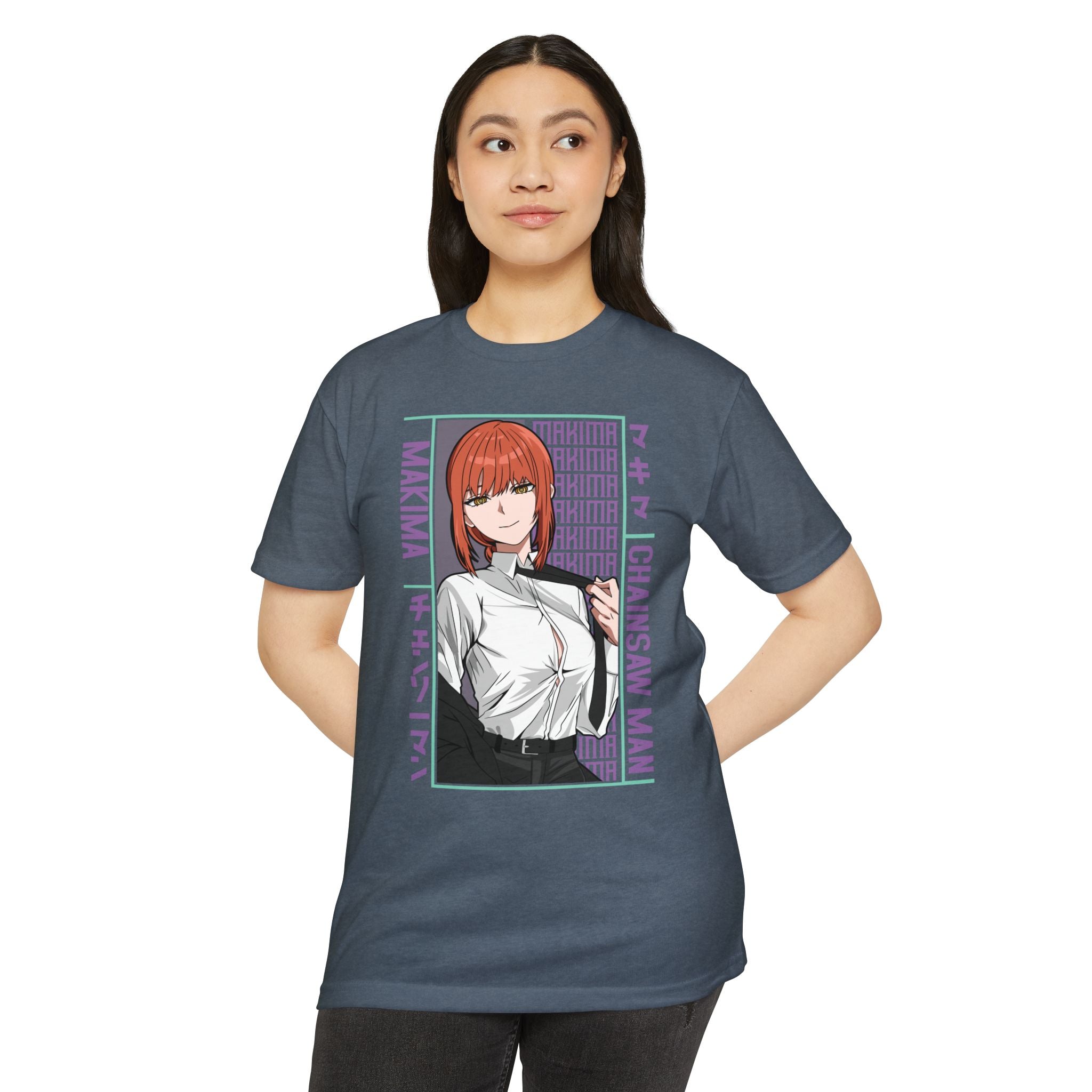Makima Chainsaw Man Anime Graphic T-Shirt — Japanese Text Design
