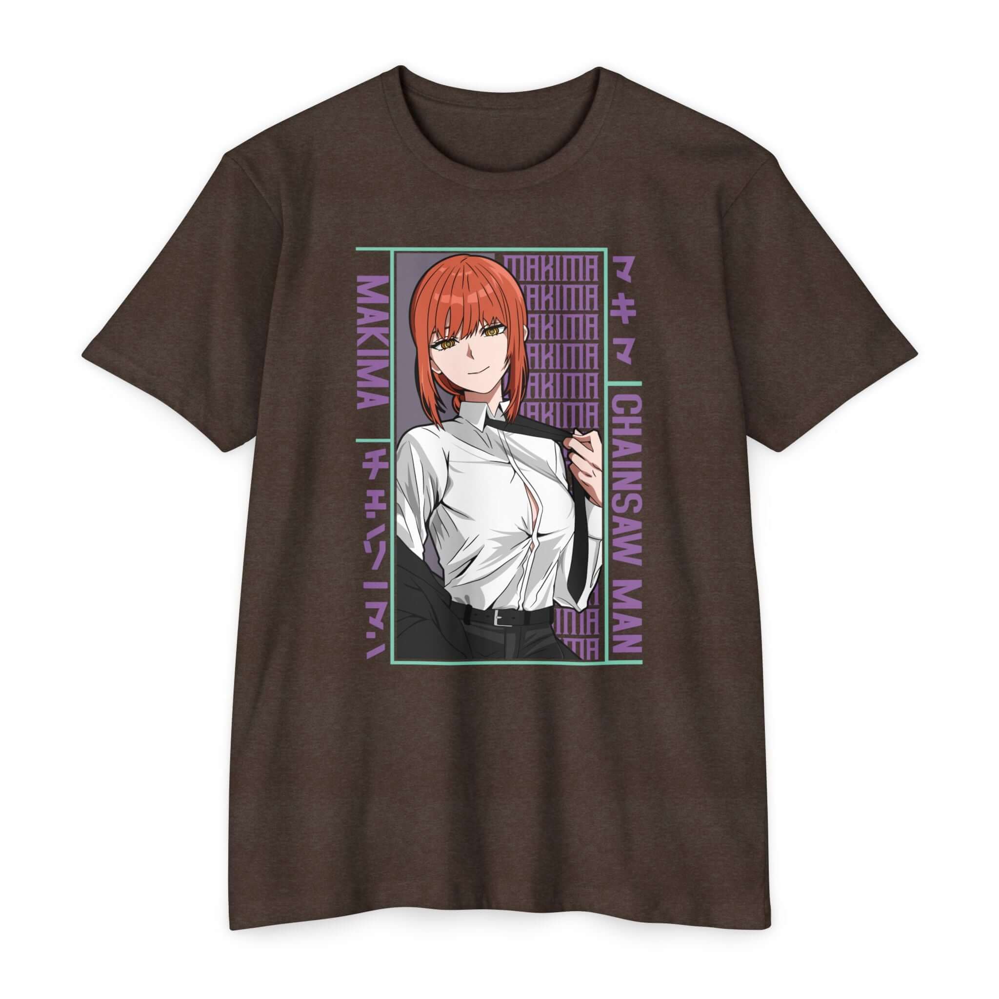 Makima Chainsaw Man Anime Graphic T-Shirt — Japanese Text Design