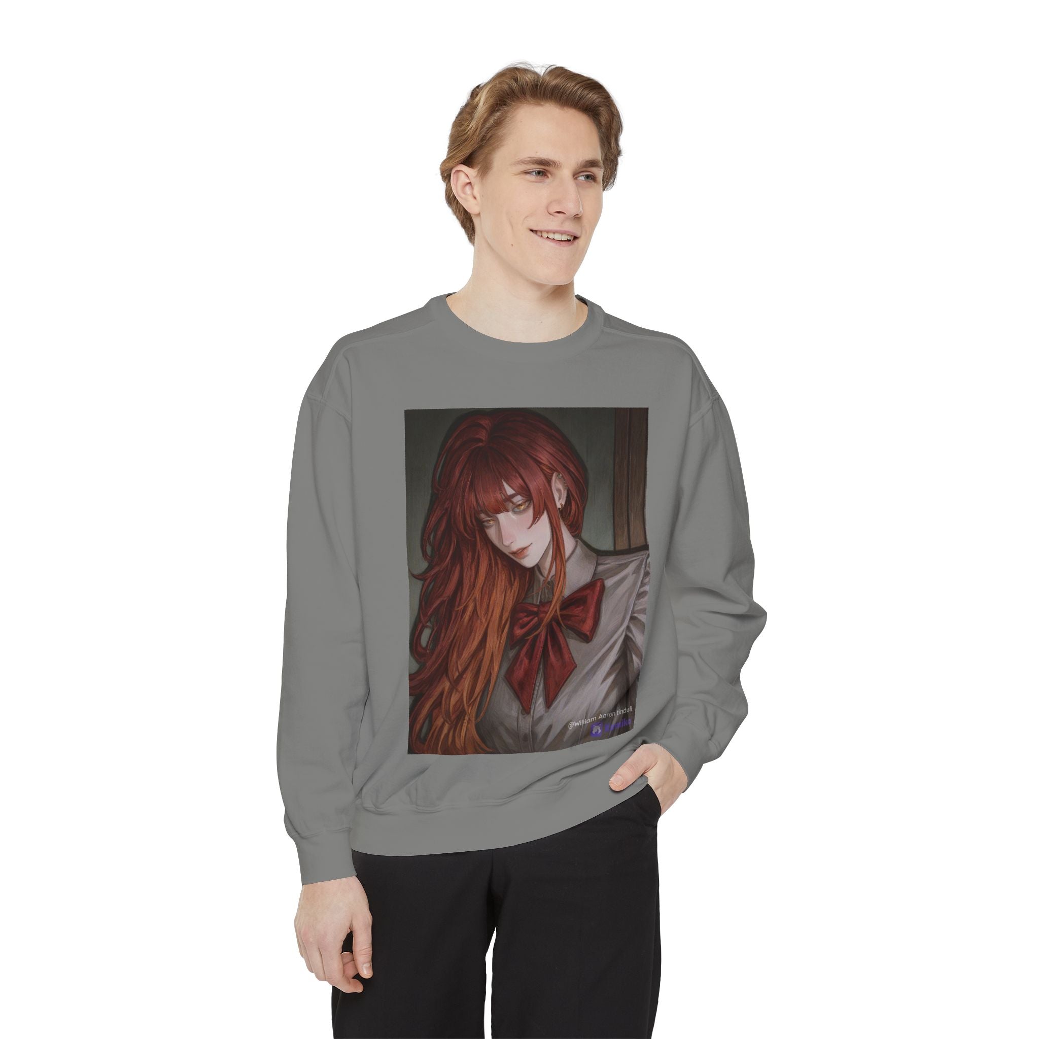 Anime Red-Headed Girl Sweatshirt — Gothic Schoolgirl Art Pullover
