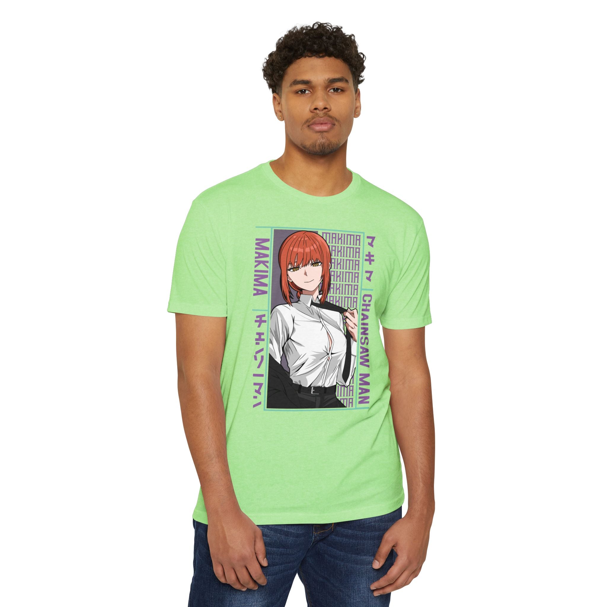 Makima Chainsaw Man Anime Graphic T-Shirt — Japanese Text Design