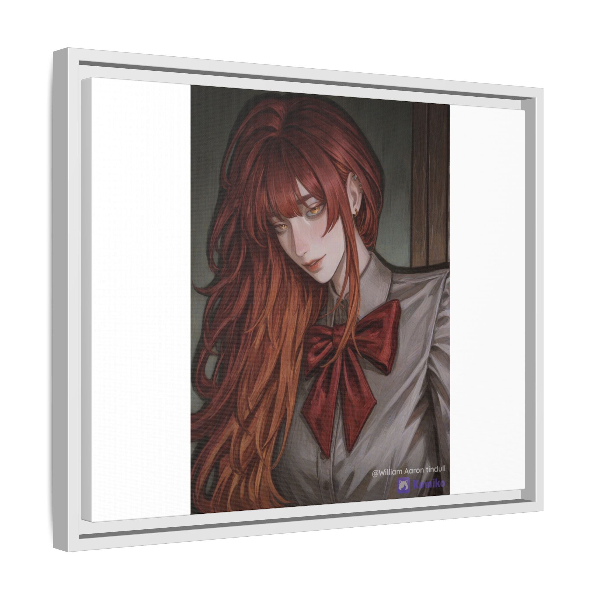 Framed Matte Canvas Print — Gothic Redhead Portrait