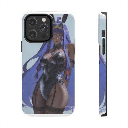 Bunny Girl Tough Phone Case — Anime Purple-Haired Character Protective Cover