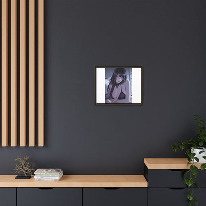 Framed Matte Canvas Print — Moody Anime Woman Portrait