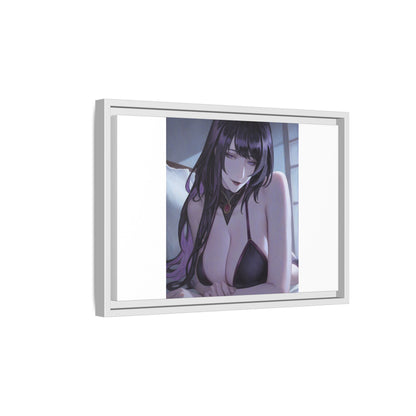 Framed Matte Canvas Print — Moody Anime Woman Portrait