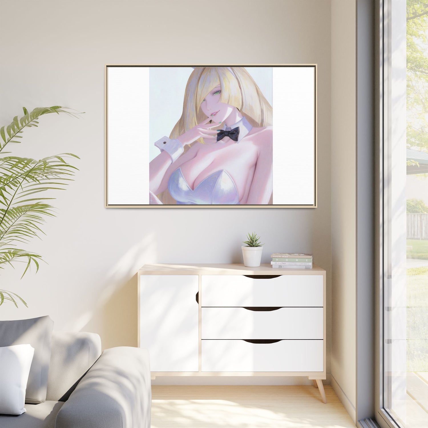 Bunny Girl Matte Canvas Print Framed — Sexy Anime Art Wall Decor