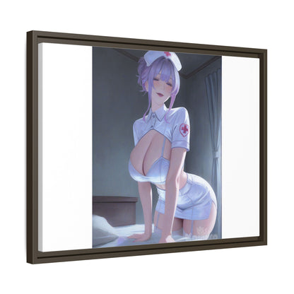 Sexy Anime Nurse Matte Canvas Print (Framed)