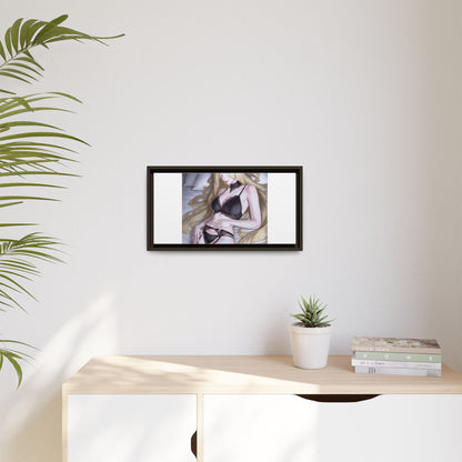 Framed Matte Canvas Print — Sleepy Blonde Anime Pinup