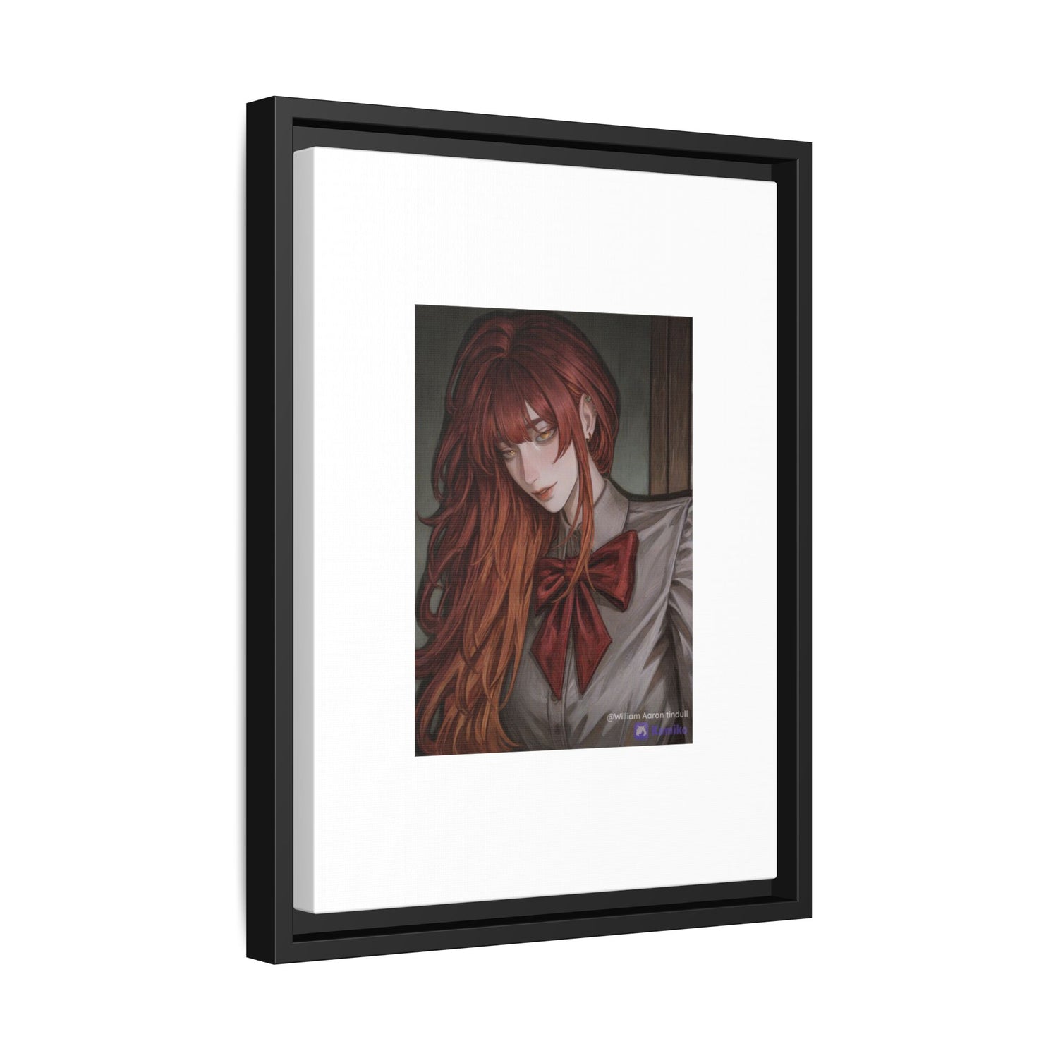 Framed Matte Canvas Print — Gothic Redhead Portrait