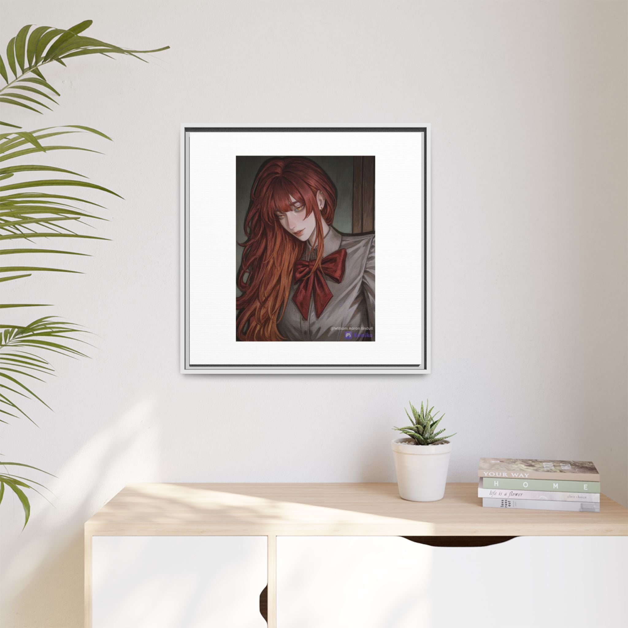 Framed Matte Canvas Print — Gothic Redhead Portrait