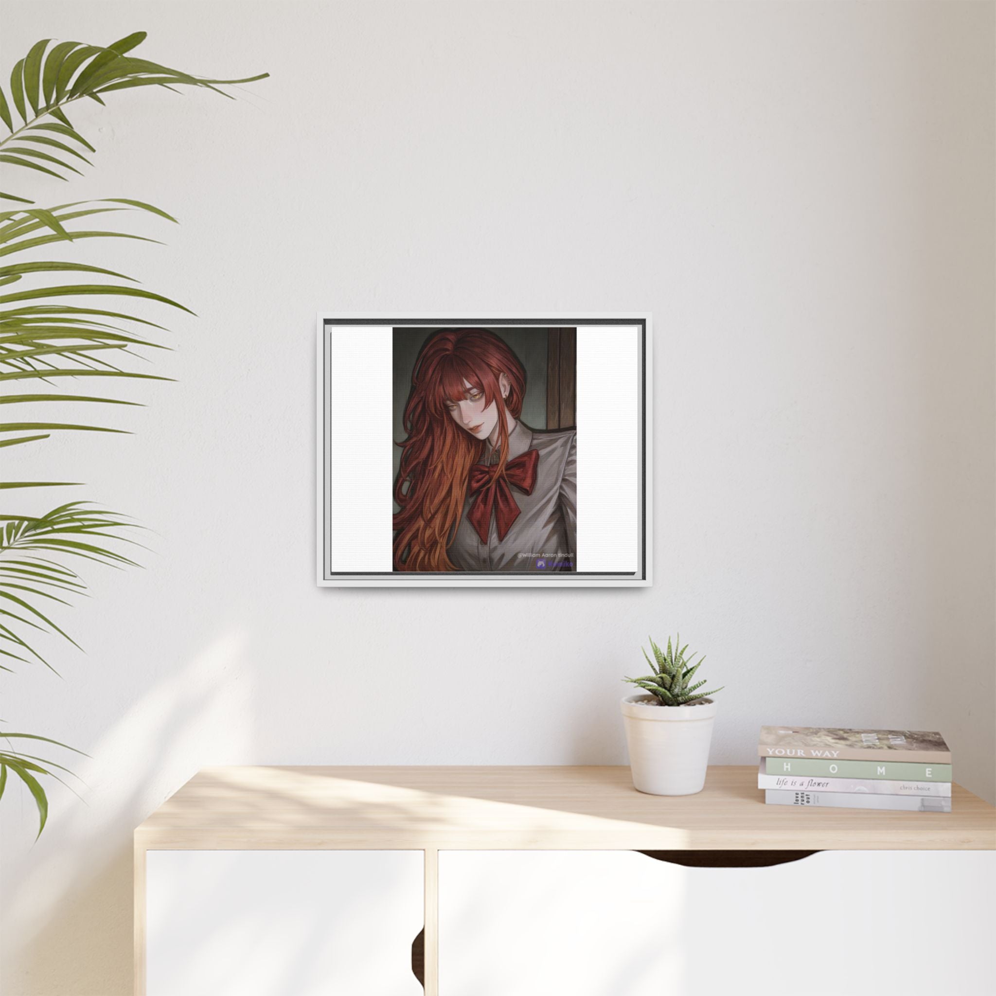 Framed Matte Canvas Print — Gothic Redhead Portrait