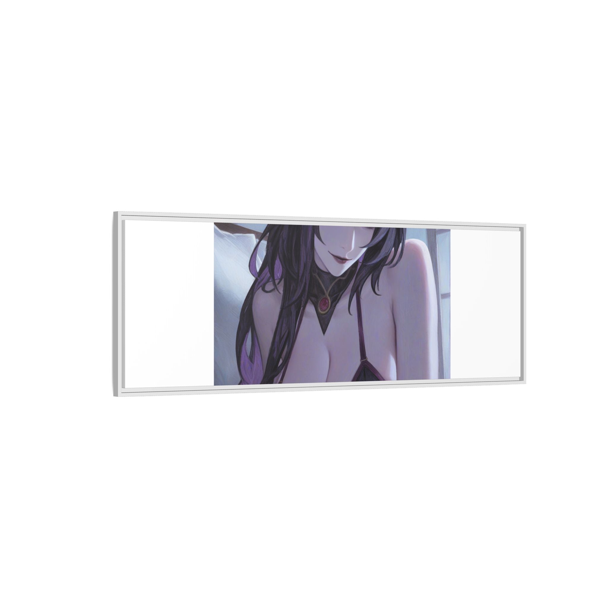 Framed Matte Canvas Print — Moody Anime Woman Portrait