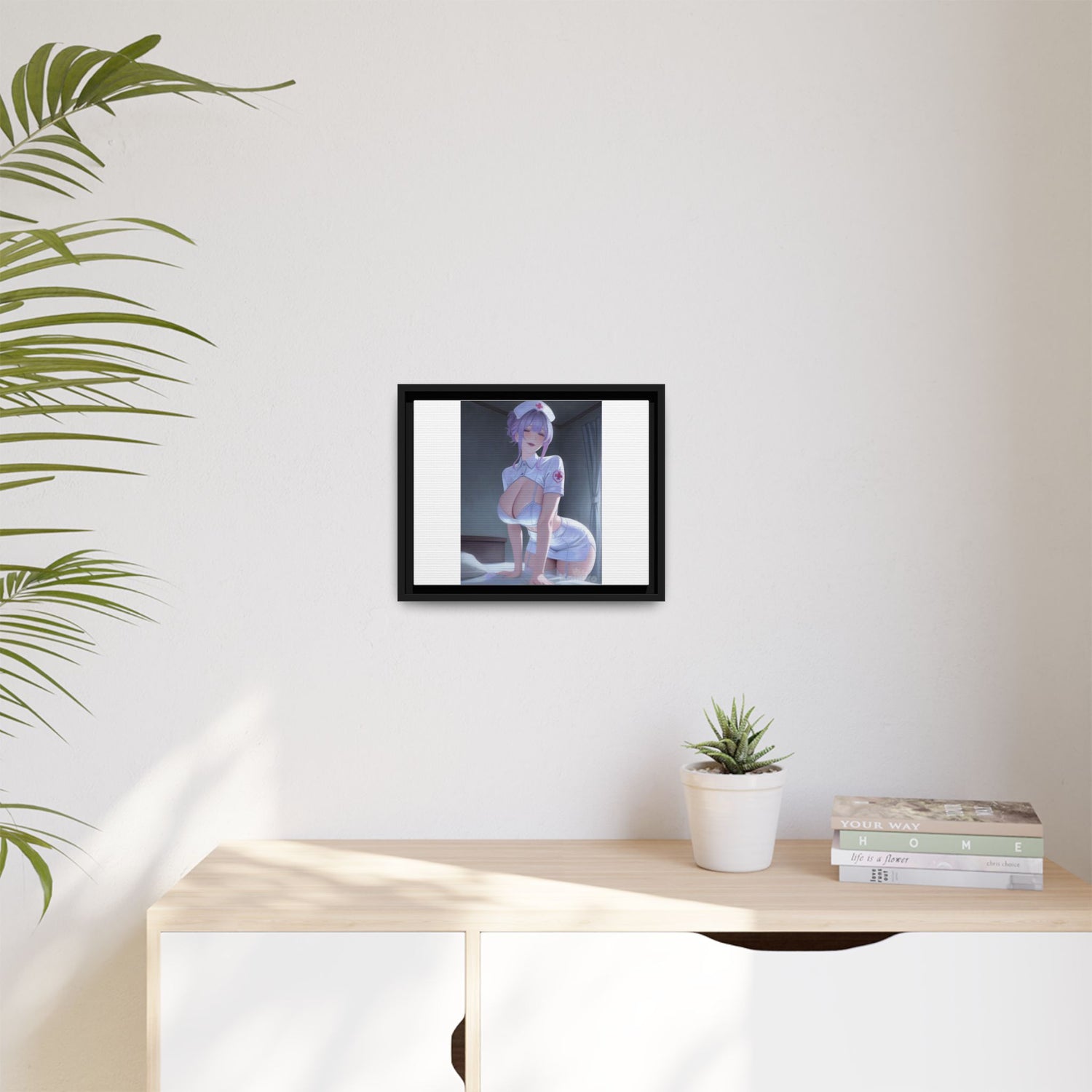 Sexy Anime Nurse Matte Canvas Print (Framed)