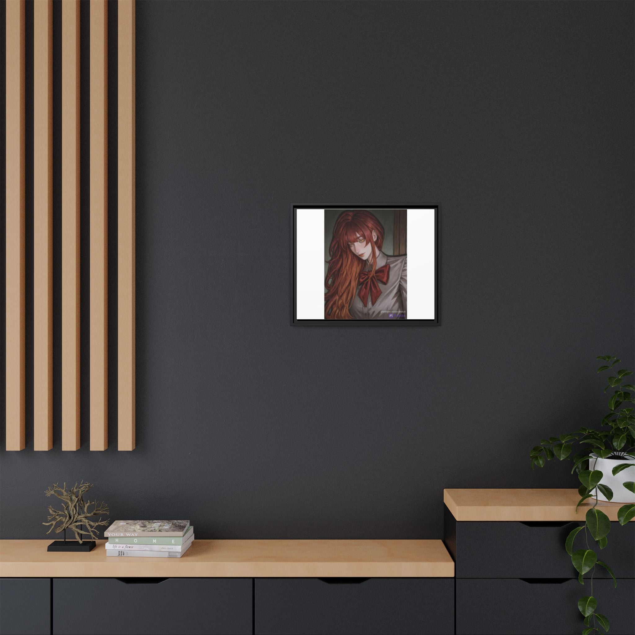 Framed Matte Canvas Print — Gothic Redhead Portrait