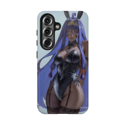 Bunny Girl Tough Phone Case — Anime Purple-Haired Character Protective Cover