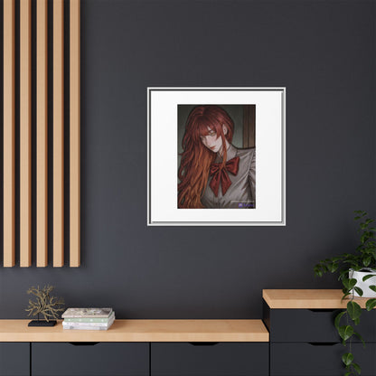 Framed Matte Canvas Print — Gothic Redhead Portrait