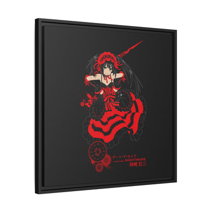 Anime Warrior Red Black Matte Canvas Print — Framed Wall Art