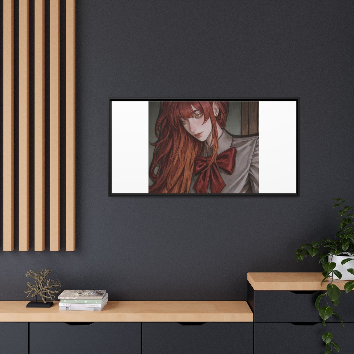 Framed Matte Canvas Print — Gothic Redhead Portrait